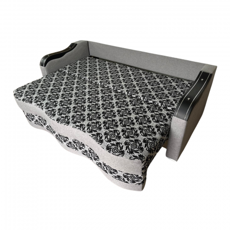 Canapea DIANA extensibila, 3 locuri, cu lada de depozitare, stofa crem cu maro , 220x100x85 [3]