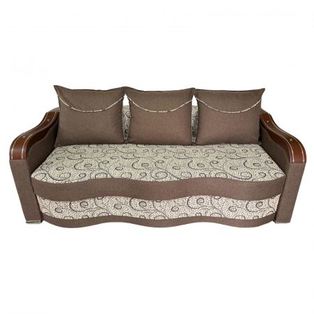 Canapea DIANA extensibila, 3 locuri, cu lada de depozitare, stofa crem cu maro , 220x100x85 [0]