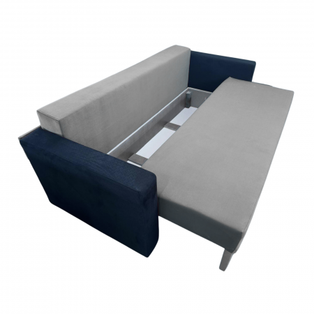 Canapea ELIZA extensibilă 3 locuri, cu ladă depozitare, tapițată în catifea maro cappuccino cu negru, dimensiuni 220x95x80 cm [5]