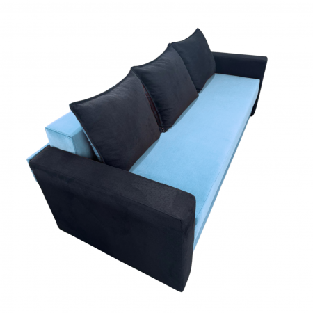 Canapea ELIZA extensibilă 3 locuri, cu ladă depozitare, tapițată în catifea maro cappuccino cu negru, dimensiuni 220x95x80 cm [7]