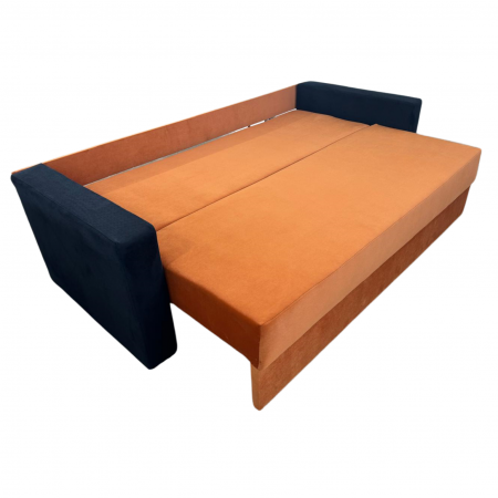 Canapea ELIZA extensibilă 3 locuri, cu ladă depozitare, tapițată în catifea maro cappuccino cu negru, dimensiuni 220x95x80 cm [6]