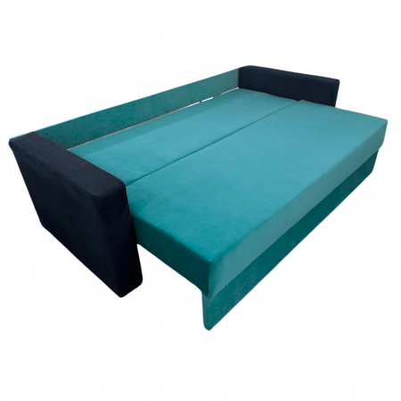Canapea ELIZA extensibilă 3 locuri, cu ladă depozitare, tapițată în catifea maro cappuccino cu negru, dimensiuni 220x95x80 cm [5]