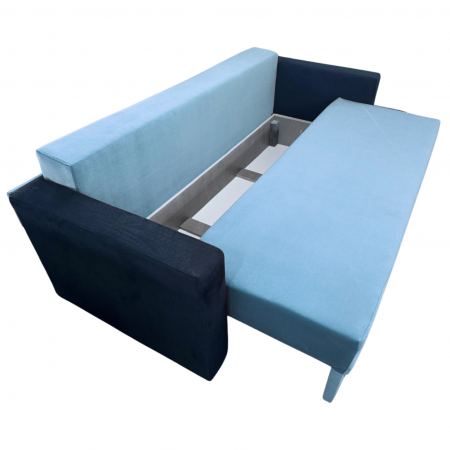Canapea ELIZA extensibilă 3 locuri, cu ladă depozitare, tapițată în catifea maro cappuccino cu negru, dimensiuni 220x95x80 cm [4]