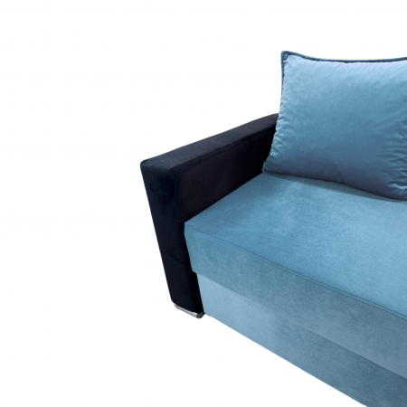 Canapea ELIZA extensibilă 3 locuri, cu ladă depozitare, tapițată în catifea maro cappuccino cu negru, dimensiuni 220x95x80 cm [6]