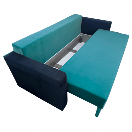 Canapea ELIZA extensibilă 3 locuri, cu ladă depozitare, tapițată în catifea maro cappuccino cu negru, dimensiuni 220x95x80 cm [4]