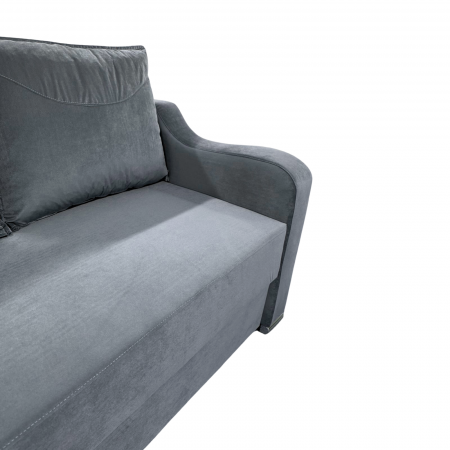 Canapea GIULIA extensibila, 3 locuri, cu lada de depozitare, catifea gri , 220x100x80 [1]