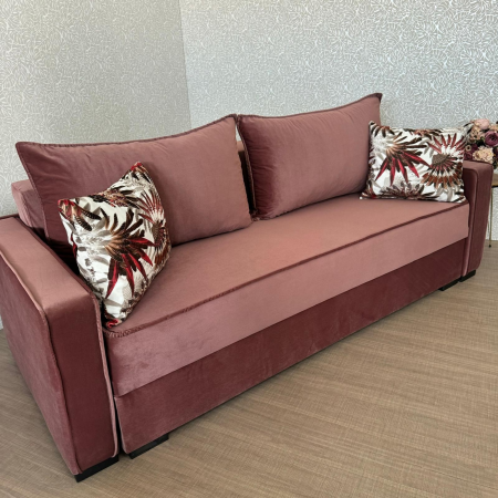 Canapea LARISA extensibila, 3 locuri, lada de depozitare, catifea bleumarin, 220x95x85 [2]