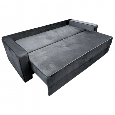 Canapea LARISA extensibila, 3 locuri, lada de depozitare, catifea bleumarin, 220x95x85 [1]