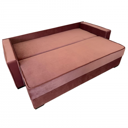 Canapea LARISA extensibila, 3 locuri, lada de depozitare, catifea bleumarin, 220x95x85 [1]