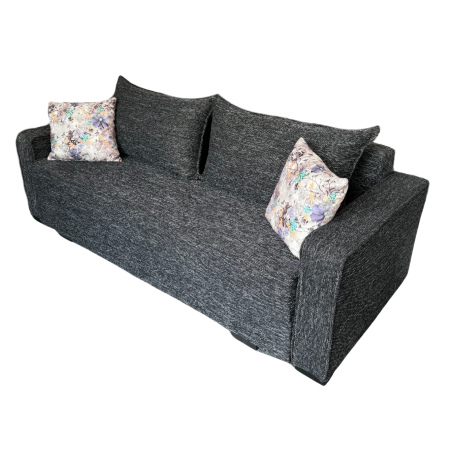 Canapea LARISA extensibila, 3 locuri, lada de depozitare, catifea bleumarin, 220x95x85 [2]