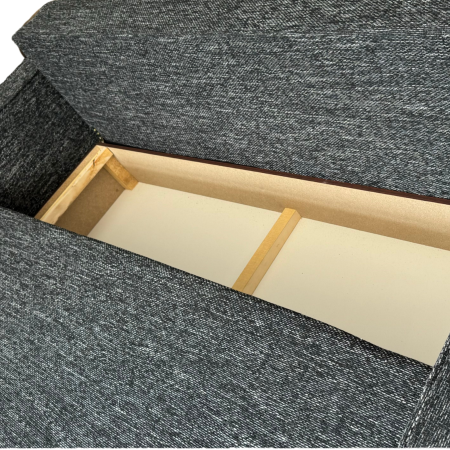 Canapea LARISA extensibila, 3 locuri, lada de depozitare, catifea bleumarin, 220x95x85 [6]