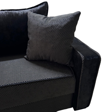 Canapea LARISA extensibila, 3 locuri, lada de depozitare, catifea bleumarin, 220x95x85 [3]