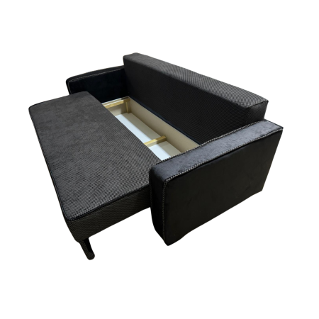 Canapea LARISA extensibila, 3 locuri, lada de depozitare, catifea bleumarin, 220x95x85 [5]