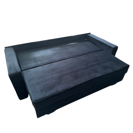 Canapea LARISA extensibila, 3 locuri, lada de depozitare, catifea bleumarin, 220x95x85 [5]