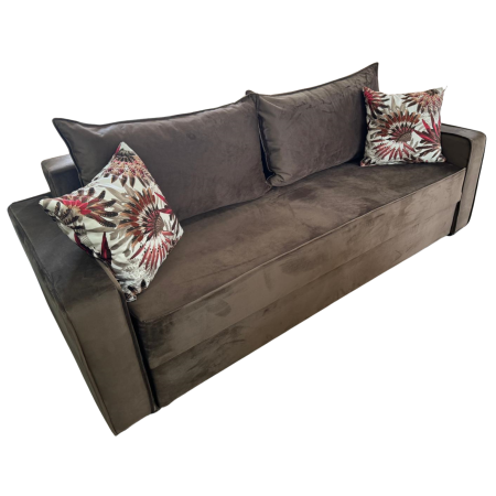 Canapea LARISA extensibila, 3 locuri, lada de depozitare, catifea bleumarin, 220x95x85 [5]