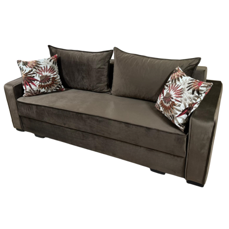 Canapea LARISA extensibila, 3 locuri, lada de depozitare, catifea bleumarin, 220x95x85 [3]