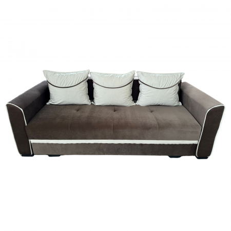 Canapele - Canapea LILI extensibila, 3 locuri, cu lada de depozitare, catifea verde padure , 220x95x80