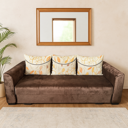 Canapea LILI extensibila, 3 locuri, cu lada de depozitare, catifea verde padure , 220x95x80 [1]