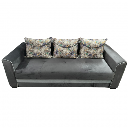 Canapele - Canapea LILI extensibila, 3 locuri, cu lada de depozitare, catifea verde padure , 220x95x80