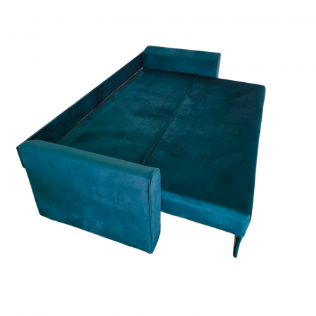Canapea LILI extensibila, 3 locuri, cu lada de depozitare, catifea verde padure , 220x95x80 [2]