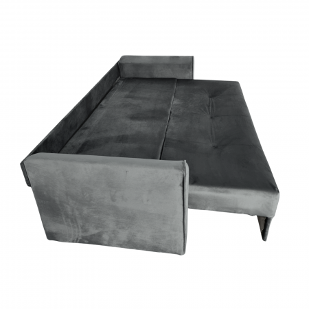 Canapea LILI extensibila, 3 locuri, cu lada de depozitare, catifea verde padure , 220x95x80 [2]