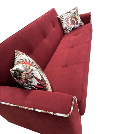 Canapea VERA extensibila, 3 locuri, lada de depozitare, stofa rosu bordo, 225x90x90 [6]