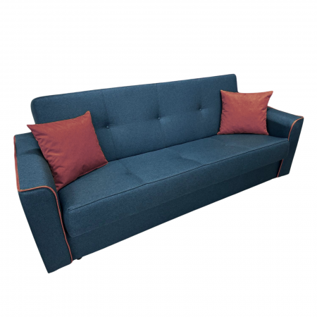 Canapea VERA extensibila, 3 locuri, lada de depozitare, stofa rosu bordo, 225x90x90 [2]
