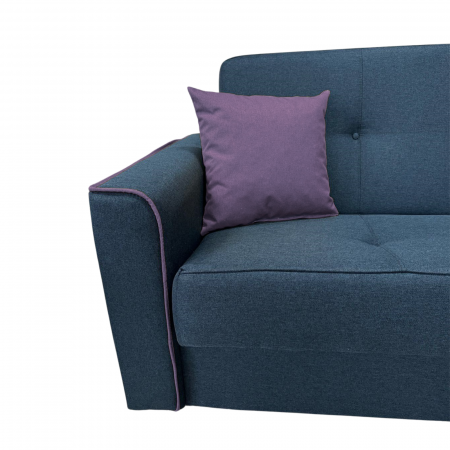 Canapea VERA extensibila, 3 locuri, lada de depozitare, stofa rosu bordo, 225x90x90 [6]