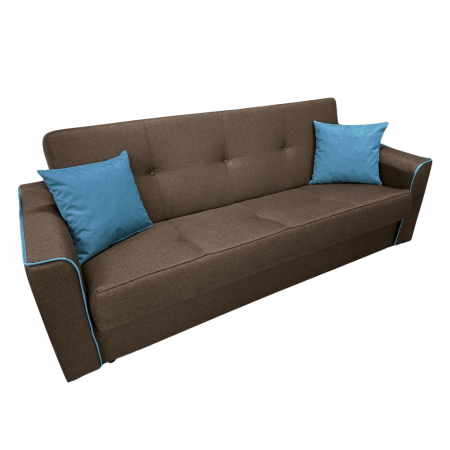 Canapea VERA extensibila, 3 locuri, lada de depozitare, stofa rosu bordo, 225x90x90 [1]