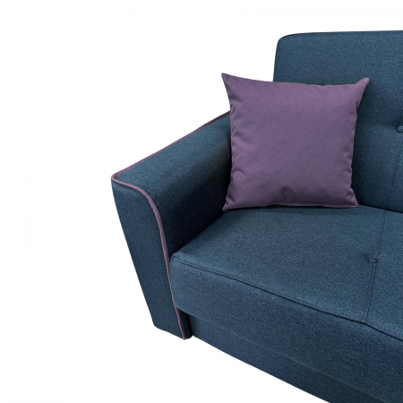 Canapea VERA extensibila, 3 locuri, lada de depozitare, stofa rosu bordo, 225x90x90 [3]