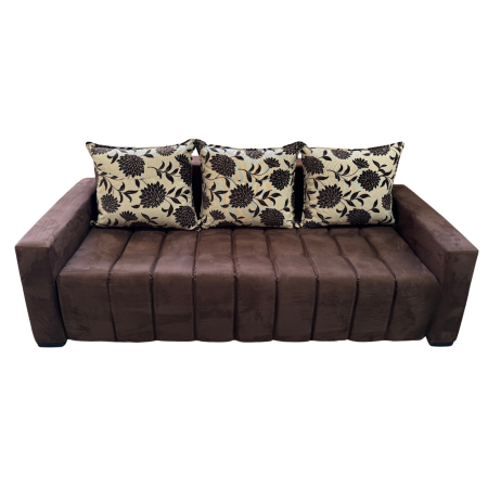 Canapea ZARA extensibila, 3 locuri, cu lada de depozitare, stofa suede maro si bej , 220x95x80 Canapele - Canapea ZARA extensibila, 3 locuri, cu lada de depozitare, stofa suede maro si bej , 220x95x80