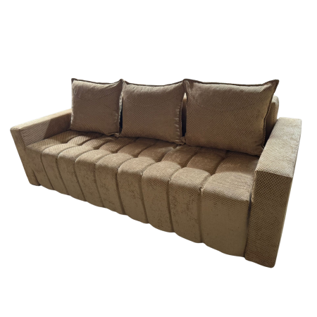 Canapea ZARA extensibila, 3 locuri, cu lada de depozitare, stofa bej auriu , 220x95x80 [6]