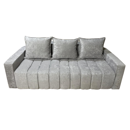 Canapele - Canapea ZARA extensibila, 3 locuri, cu lada de depozitare, stofa gri lila , 220x95x80