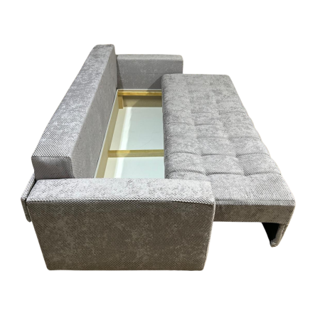 Canapea ZARA extensibila, 3 locuri, cu lada de depozitare, stofa gri lila , 220x95x80 [6]