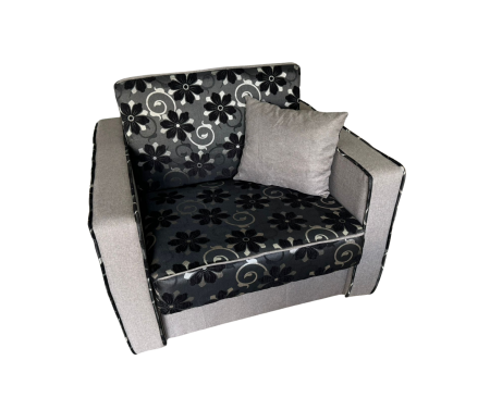 Fotoliu SAMY NEXT extensibil, cu lada de depozitare, stofa gri cu negru , 103x100x92 [6]