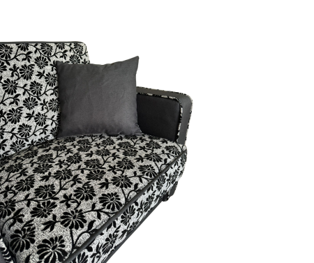 Fotoliu SAMY NEXT extensibil, cu lada de depozitare, stofa gri cu negru , cadru metalic, 103x100x92 [6]