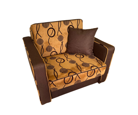 Fotolii - Fotoliu SAMY NEXT extensibil, cu lada de depozitare, stofa maro, cadru metalic, 103x100x92