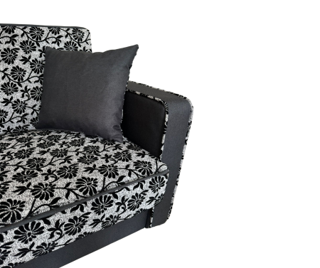 Fotoliu SAMY NEXT extensibil, cu lada de depozitare, stofa gri cu negru , cadru metalic, 103x100x92 [5]