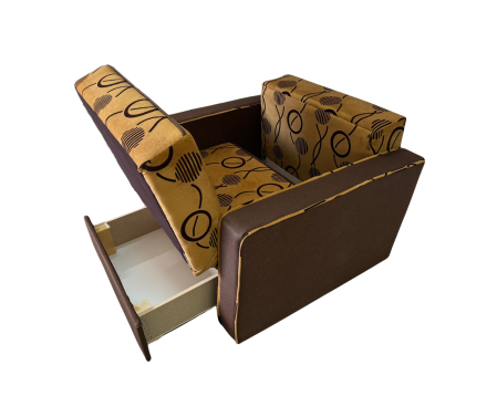 Fotoliu SAMY NEXT extensibil, cu lada de depozitare, stofa maro, cadru metalic, 103x100x92 [4]