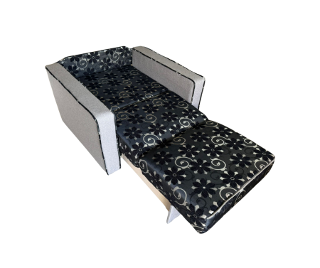 Fotoliu SAMY NEXT extensibil, cu lada de depozitare, stofa gri cu negru , 103x100x92 [3]