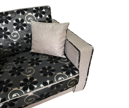 Fotoliu SAMY NEXT extensibil, cu lada de depozitare, stofa gri cu negru , 103x100x92 [9]