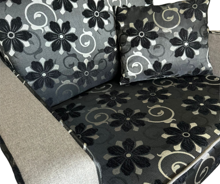 Fotoliu SAMY NEXT extensibil, cu lada de depozitare, stofa gri cu negru , 103x100x92 [8]