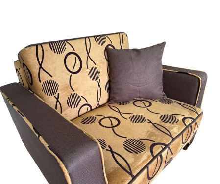 Fotoliu SAMY NEXT extensibil, cu lada de depozitare, stofa maro, cadru metalic, 103x100x92 [5]