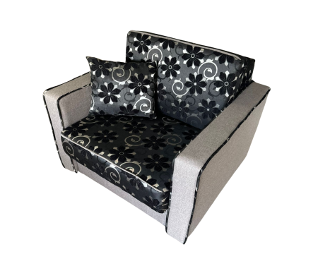 Fotoliu SAMY NEXT extensibil, cu lada de depozitare, stofa gri cu negru , 103x100x92 [5]