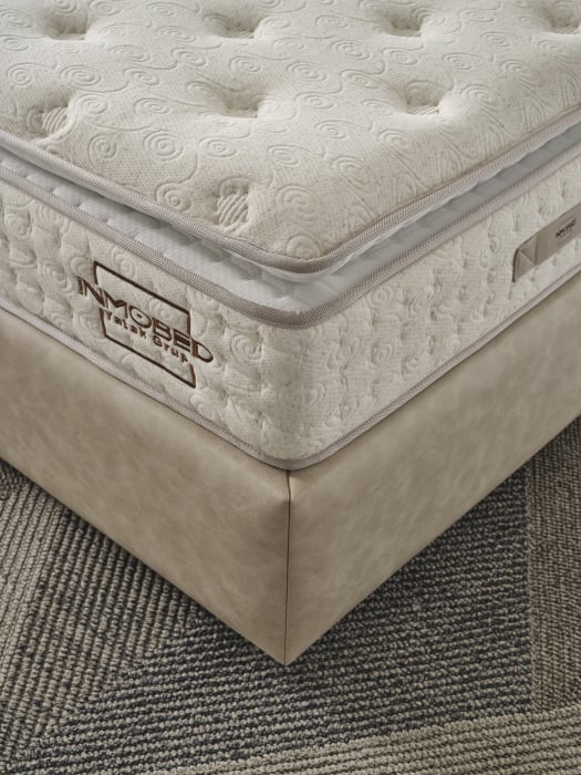 Pat tapitat Angel cadru metalic cu somiera rabatabila si lada depozitare [6]