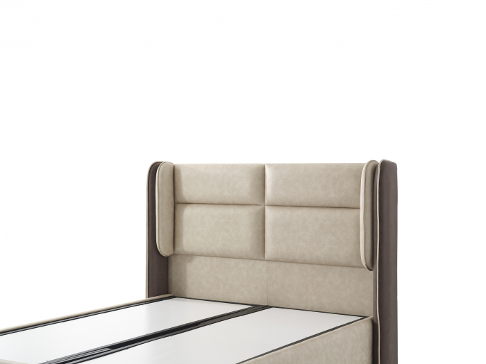 Pat tapitat Angel cadru metalic cu somiera rabatabila si lada depozitare [10]