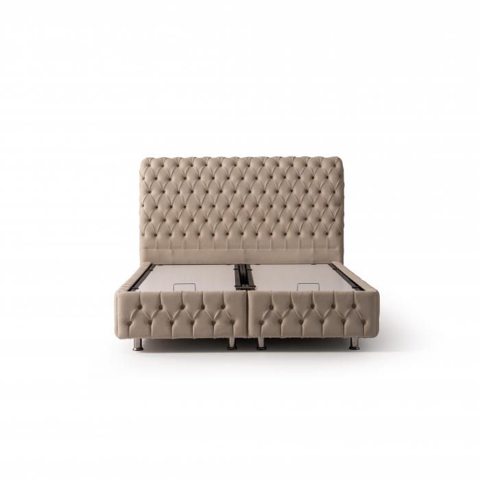 Pat tapitat Lorenzo cadru metalic cu somiera rabatabila si lada depozitare [8]