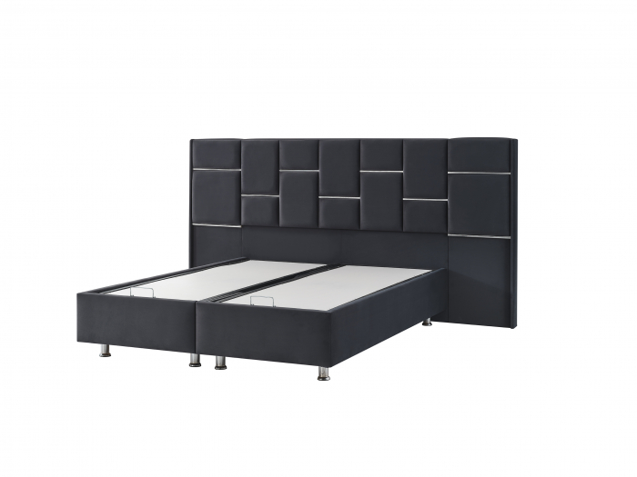 Pat tapitat Klass cadru metalic cu somiera rabatabila si lada depozitare depozitare  [6]