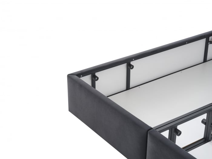 Pat tapitat Klass cadru metalic cu somiera rabatabila si lada depozitare depozitare  [7]