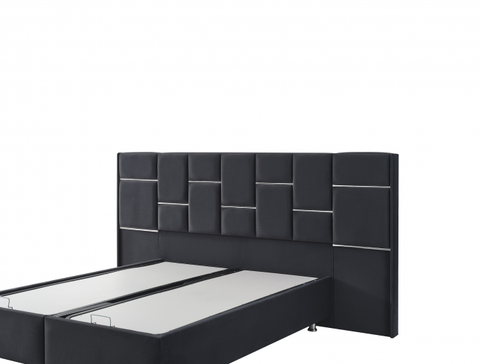 Pat tapitat Klass cadru metalic cu somiera rabatabila si lada depozitare depozitare  [10]